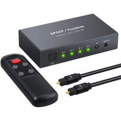 Dr. Phone-DrPhone 4x1 Digitale optische audio SPDIF Toslink – Glasvezelschakelaar met en IR-afstandsbediening – Zwart€ 42,95€ 35,50DrPhoneSwitches8720118053270