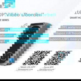 Dr. Phone-DrPhone SMARTCAM X 10 - Draadloze WiFi Deurbel Set met Camera - Google Hub / Alexa - CMOS 2 Megapixel - Nachtzicht - Waterproof€ 99,95€ 82,60DrPhoneBeveiliging8720118661031