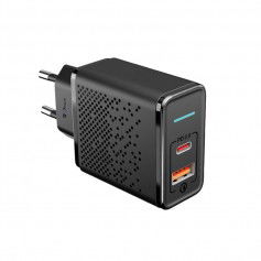 DrPhone HALO7 -18W Qualcomm 3.0 Quick Charge Thuislader - USB-C input - Snel Lader met Intelligente LED indicator – Zwart