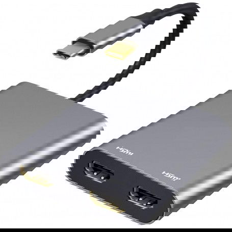 Dr. Phone-DrPhone PD9 USB C naar Dubbele HDMI-adapter - 4K@ 30HZ - 2 in 1 USB-C HDMI HUB - Grijs€ 34,95€ 28,88DrPhoneHub / Adapter8720118053577