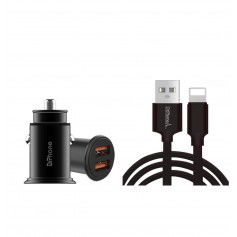 Dr. Phone-DrPhone Hybrid Pro - Autolader - 18W - 2x USB 3.0 - 2 Meter Kabel - Lightning kabel - Zwart€ 18,95€ 15,66DrPhoneLaders8720118084762