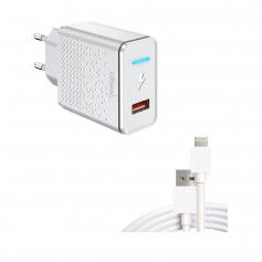 Dr. Phone-DrPhone LS3 - 18W Oplader + Kabel - Lader met LED indicator + 1 Meter Kabel - Voor o.a iPhone/iPad modellen - Wit€ 16,95€ 14,01DrPhoneKabels8720118663516