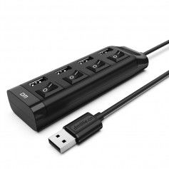 Dr. Phone-DrPhone DM CHB5 4-poorts USB-Hub met AAN/UIT Schakelaar USB 2.0- 480Mbps - Extender /Splitter voor pc-laptop etc – 1,2M- Zwart€ 12,95€ 10,70DrPhoneHub / Adapter8720118054345