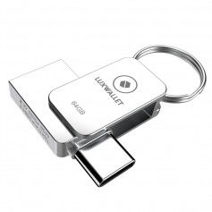 Dr. Phone-LUXWALLET PD5 Mini USB Stick 64GB USB-C Type-C OTG USB 3.0 Flash Drive – Geheugen – Zilver€ 19,95€ 16,49LUXWALLETFlashdrives8720118056837