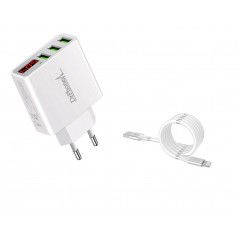 Dr. Phone-DrPhone AS1 - Lightning 3A Kabel - Magnetisch - 1 Meter + Thuislader 3 poorten USB - Fast Charge Lader LED - Geschikt voor Apple€ 18,95€ 15,66DrPhoneKabels8720118663578