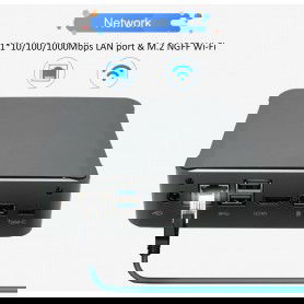 Dr. Phone-Elementkey AIR1 Computer - i5-8265U - 3.90Ghz Turbo - 8GB RAM + 256GB NVME SSD + 1TB HDD + Windows 11 PRO PC + AC WIFI - Zwart€ 599,95€ 495,83ElementkeyMini Computer8720118275276