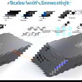 Elementkey iniX3 - Ultra Mini PC - Gemini Lake J4125 - 8GB DDR4 Ram - 128GB SSD - WiFi - Bluetooth - Mini Computer - Zwart