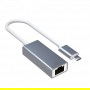 DrPhone DM CH17 Type C/USB C naar RJ45 Ethernet Poort Hub - 1000Mbps  - Aluminium behuizing voor o.a MAC /Windows - Wit/Grijs