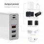 DrPhone WL20 100W 4-Poort USB C Adapter PD 3.0 100W + Qualcom 3.0 & 2.4A - Type C Snelle Oplader - Zwart
