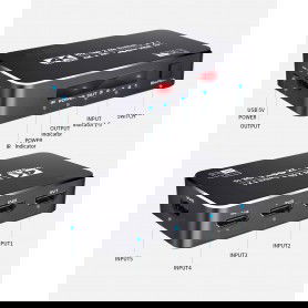 Dr. Phone-DrPhone ARC4 V2 HDMI 2.0B HDMI Switch - HDR10 - 5 Poorten 4K 60Hz - Ondersteunt Dolby -Max tot 18.5Gbps- HDCP 2.2 & 3D€ 32,95€ 27,23DrPhoneHDMI Switch8720118943434
