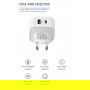DrPhone PDQ 2 Poorten Qualcom 3.0 & PD 20W Snel Lader – Wandlader 5V/3A - 9V / 2.2A USB-C Oplader- Universeel – Wit