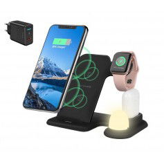 Dr. Phone-DrPhone LEGEND2 - 4 in 1 - Oplader Dock Met Nachtlamp - Oplaadstation voor. Apple iPhone / Samsung - Watch + Airpods - Zwart€ 49,95€ 41,28DrPhoneTelefoniecradle & Dockingstation8720118086322