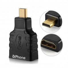 Dr. Phone-DrPhone MHH1 - Micro HDMI Naar HDMI Adapter – 1080P – Verguld - Zwart€ 8,95€ 7,40DrPhoneHDMI Switch8720118091401