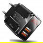 DrPhone HALOXI - 18W Thuislader - 2x USB 3.0 Qualcom 3.0 Quick Charge met Digitale Display scherm - Adapter - Snel Lader– Zwart