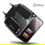 DrPhone HALOXI - 18W Thuislader - 2x USB 3.0 Qualcom 3.0 Quick Charge met Digitale Display scherm - Adapter - Snel Lader– Zwart