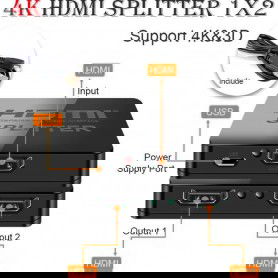 Dr. Phone-DrPhone – SwitchX5 - 4K HDMI Splitter – 1 in 2 uit – Compatible met HDMI - USB - 4K TV - 3D - Geschikt voor Laptop /Monitor€ 14,95€ 12,36DrPhoneHDMI-switch8720118055540