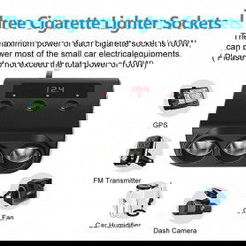 Dr. Phone-DrPhone CAR6 Sigarettenaansteker Adapter - 3 Auto Stopcontact Auto Oplader -100W + 4 USB Poorten 2.4A & LED Digitale Display€ 39,95€ 33,02DrPhoneAutoladers8720118060346