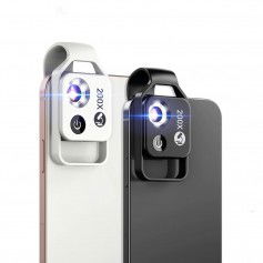 DrPhone APL2 - HD Smartphone Microscoop - 200X met CPL & LED-licht - Digitale microscoop camera - Universele clip lens - Zwart