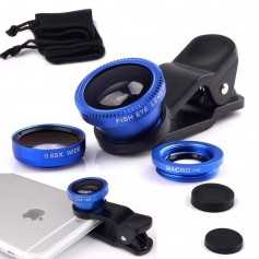 Dr. Phone-3-in-1 Fish Eye 180° Lens / Wide Lens / Macro Lens Universeel Compact Blauw Universeel Tablet/Smartphone€ 9,95€ 8,22DrPhone(Telefoon) Opzet Lens / Lenzen
