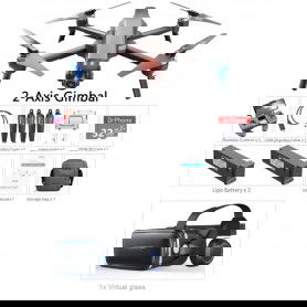 Dr. Phone-LUXWALLET® SkyLine³ 15-30KM/h – 3KM Bereik – Gimbal - GPS 5Ghz - Drone – FPV + VR Bril - Quadcopter – 2x Accu + Draagtas + 32GB€ 279,95€ 231,36LUXWALLETRC Drone8720118361290