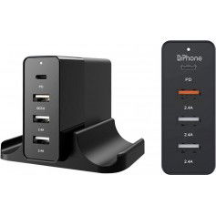 Dr. Phone-DrPhone WL7 - 4-poorten Multipoort Oplader - 48W - USB-laadstation + Standhouder – Qualcom 3.0 & USB-C –Lader – Zwart€ 44,95€ 37,15DrPhoneMultipoort (Power) Opladers8720118103463