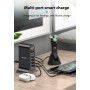 DrPhone SmartC10 5 Poorten Laadstation USB 2.4A HUB - Lader met Digitale LED Display - 4A(MAX) output - Met Standhouder - Zwart