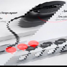 Dr. Phone-DrPhone RMC 3-in-1 Magnetische Intrekbare Oplaadkabel – Snel opladen & Data – USB C/Micro USB & Lightning + Magnetische Opslag€ 13,95€ 11,53DrPhoneTelefoniekabel8720118816059