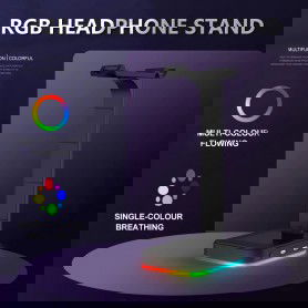 Dr. Phone-DrPhone RHS1 RGB-Koptelefoon standaard met 2 USB-poorten - Hoofdtelefoonhouder – Headset Standaard - Zwart€ 29,95€ 24,75DrPhoneKoptelefoon Standaard8720118816226