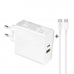 Dr. Phone-DrPhone XPC2 65 Watt Power Oplader – 2 Poorten – Inclusief USB-C 100W Kabel – PD 3.0 Snel Lader – 2 Meter - Wit€ 37,95€ 31,36DrPhoneMultipoort (Power) Opladers8720118099612