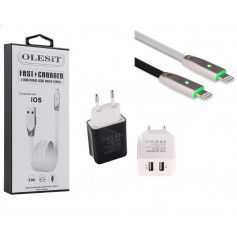 Dr. Phone-Olesit 2 poorten USB-oplader 3.1A Fast Charge Snellader + Lightning USB Kabel 1mtr 3.0A - Geschikt voor alle iPhone Modellen€ 17,95€ 14,83OlesitKabel & Lader7091138673245