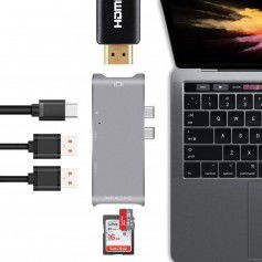 Dr. Phone-DrPhone - 6 in 1 - Aluminium Thunderbolt 3 - USB-C Adapter Hub - 4K HDMI - Type C Hub SD/Micro SD - Lezer€ 34,95€ 28,88DrPhoneHub8720118469446