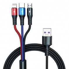 Dr. Phone-DrPhone MX3 - 3 IN 1 USB Kabel LED - Micro / USB-C / Lightning Apple – Snellader – Rood – Zwart – Blauw – 1.2 Meter€ 13,95€ 11,53DrPhoneTelefoniekabel8720118751527
