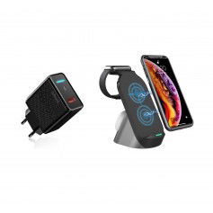 Dr. Phone-DrPhone QW2 – 3 in 1 Draadloze lader – Dock - Veilig Laden - iPhone – Apple Watch / Airpods Pro – 15W + QC Adapter- Zwart€ 47,95€ 39,63DrPhoneDraadloos Laden8720118913901