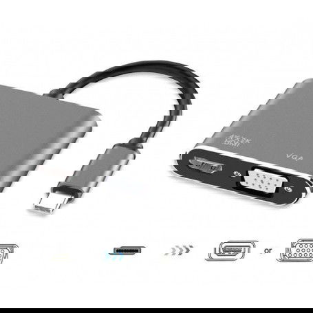Dr. Phone-DrPhone CHX - 2 in 1 Adapter USB-C naar HDMI & VGA - 4k 3840*2160P / 30Hz - 2 Display Aansluiten - Space Grey€ 27,95€ 23,10DrPhoneAdapter/Converter8720118055366