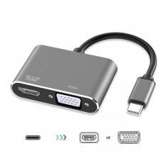 Dr. Phone-DrPhone CHX - 2 in 1 Adapter USB-C naar HDMI & VGA - 4k 3840*2160P / 30Hz - 2 Display Aansluiten - Space Grey€ 27,95€ 23,10DrPhoneAdapter/Converter8720118055366