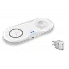 Dr. Phone-DrPhone Compaq - 2 in 1 Draadloze QI Lader voor o.a. Apple Watch 5 / 4 + iPhone 11 – 10W Lader - Wit€ 29,95€ 24,75Home8720118009079