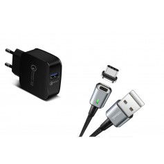 Dr. Phone-DrPhone 18W Snellader Adapter/Stekker - Thuislader + DrPhone iCON Premium TYPE-C Magnetisch USB-C Oplaadkabel - S9 / S10 Note 9€ 17,95€ 14,83DrPhoneHome8720118998663