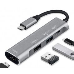 Dr. Phone-DrPhone DEX1 - 4 in 1 USB C-hub - DEX Ondersteuning + USB Type C 3.1- 4K HDMI-adapter – Multipoort Dock - 80W USBC PD poort€ 32,95€ 27,23DrPhoneHub / Adapter8720118008577