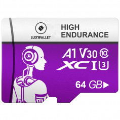 Dr. Phone-LUXWALLET® XC U3 - 64 GB Micro SD Kaart - TF Klasse 10 - High Endurance - Snelle Gegevensoverdracht - Paars€ 14,95€ 12,36LUXWALLETMicro SD kaarten8720118361917