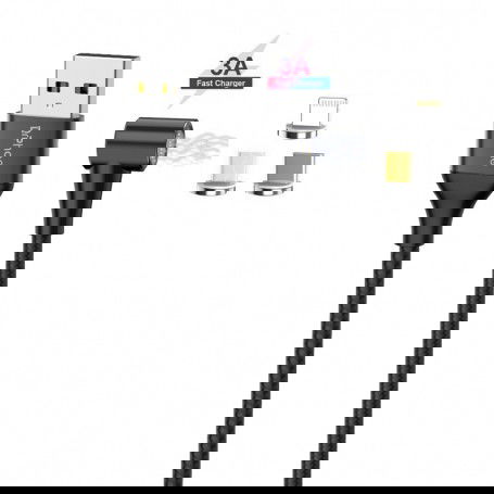 Dr. Phone-DrPhone Pro Series - 3 in 1 Magnetische 90° Lightning/Micro USB/ USB oplaadkabel - 3A MAX – 2 Meter Zwart€ 16,95€ 14,01DrPhoneTelefoniekabel