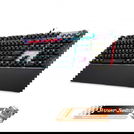 Dr. Phone-DrPhone AULA1 Mechanisch USB Bedrade Gaming Toetsenbord met Magnetische Polssteun & Bedieningsknop - Bruine schakelaar€ 69,95€ 57,81DrPhoneToetsenbord8720118163412