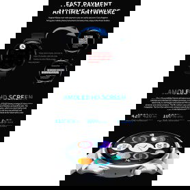 Dr. Phone-DrPhone PureWear Classic - Curved AMOLED Always On Scherm - Smartwatch Mannen / Vrouwen - PayPal Betalingen - Bellen - Zwart€ 99,95€ 82,60DrPhoneSmartwatch8720118362402