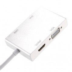 Dr. Phone-DrPhone DDH2 - 4 in 1 – Adapter Hub voor Laptop / Smartphone / Tablet - USB-C naar VGA + 4K DVI + 4K HDMI & USB – Zilver€ 29,95€ 24,75Hub / Adapter8720118008041