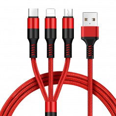 Dr. Phone-DrPhone MX5 Nylon Gevlochten Kabel - 3 in 1 Lightning/Micro USB/Type-C - Stabiele USB Oplaadkabel – MAX 2A - Rood€ 11,95€ 9,88DrPhoneTelefoniekabel8720118942000