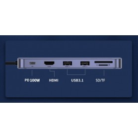 Dr. Phone-DrPhone MDX1 - USB 3.2 GEN2 Hub + SSD Extra Opslag Ruimte voor Laptop - NVME M2 - HDMI 4K60hz - SD/Micro SD - PD 100W Dock€ 99,95€ 82,60DrPhoneHub / Adapter8720118362495