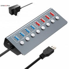 Dr. Phone-DrPhone Xtreme6 - 8-poorts USB Hub – Aluminium - 4 x USB 3.0 – 4x 2,4A USB met individuele LED aan/uit-schakelaars + Voeding€ 49,95€ 41,28DrPhoneHub / Adapter8720118023112