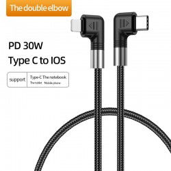 Dr. Phone-DrPhone D11 USB C naar lightning -PD 30W – Dubbele Haaks 90 Graden - Nylon Gevlochten Kabel & Data – 0,5M€ 14,95€ 12,36DrPhoneTelefoniekabel