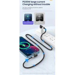 Dr. Phone-DrPhone D11 USB C naar lightning -PD 30W – Dubbele Haaks 90 Graden - Nylon Gevlochten Kabel & Data – 0,5M€ 14,95€ 12,36DrPhoneTelefoniekabel