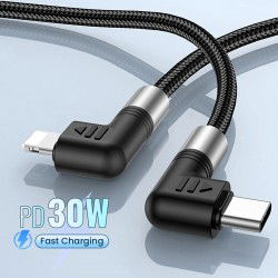 Dr. Phone-DrPhone D11 USB C naar lightning -PD 30W – Dubbele Haaks 90 Graden - Nylon Gevlochten Kabel & Data – 0,5M€ 14,95€ 12,36DrPhoneTelefoniekabel