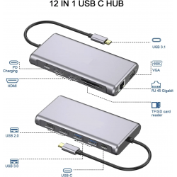 Dr. Phone-DrPhone MD1 12 in 1 Multipoort USB C HUB 4K - 3 Schermen - Dockingstation + VGA€ 99,95€ 82,60DrPhoneHub / Adapter8720118903452